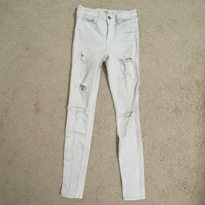 Hollister High Rise Super Skinny Ripped Jeans